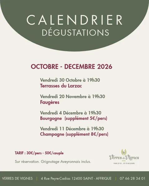 Ateliers de Dégustations: Vins de Faugères