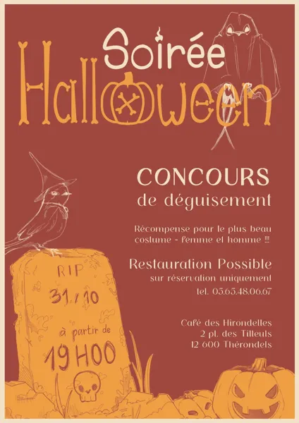 Soirée Halloween au café des Hirondelles