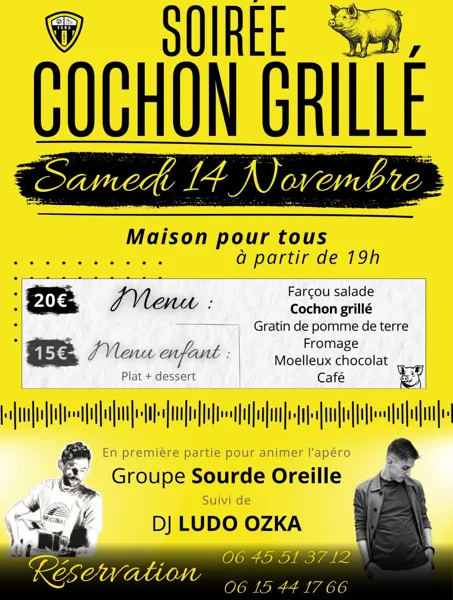 Repas cochon grillé