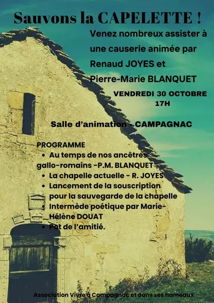 Causerie sur la Capelette de Campagnac