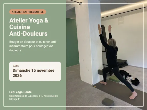 Atelier yoga et cuisine anti douleurs, LETI YOGA