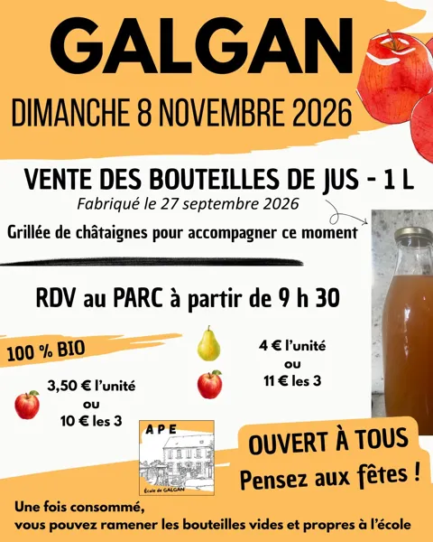 Vente de jus et grillée de châtaignes