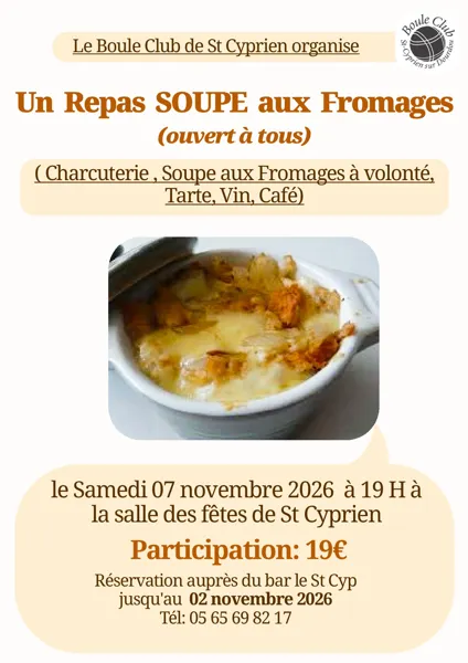 Repas Soupe aux fromages